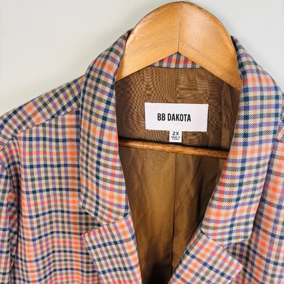 BB Dakota Boyfriend Plaid Blazer Size 2X - Picture 4 of 5